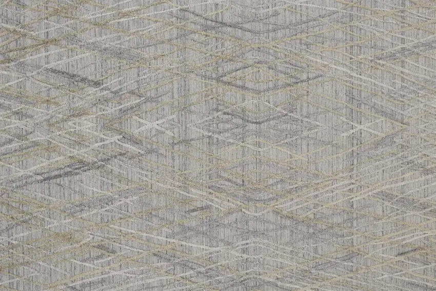 Gray And Ivory Abstract Hand Woven Area Rug Photo 4