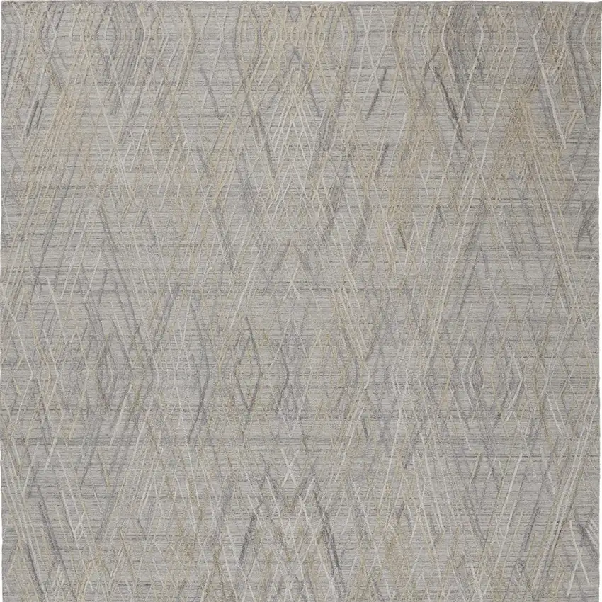 Gray and Ivory Abstract Hand Woven Area Rug Photo 8