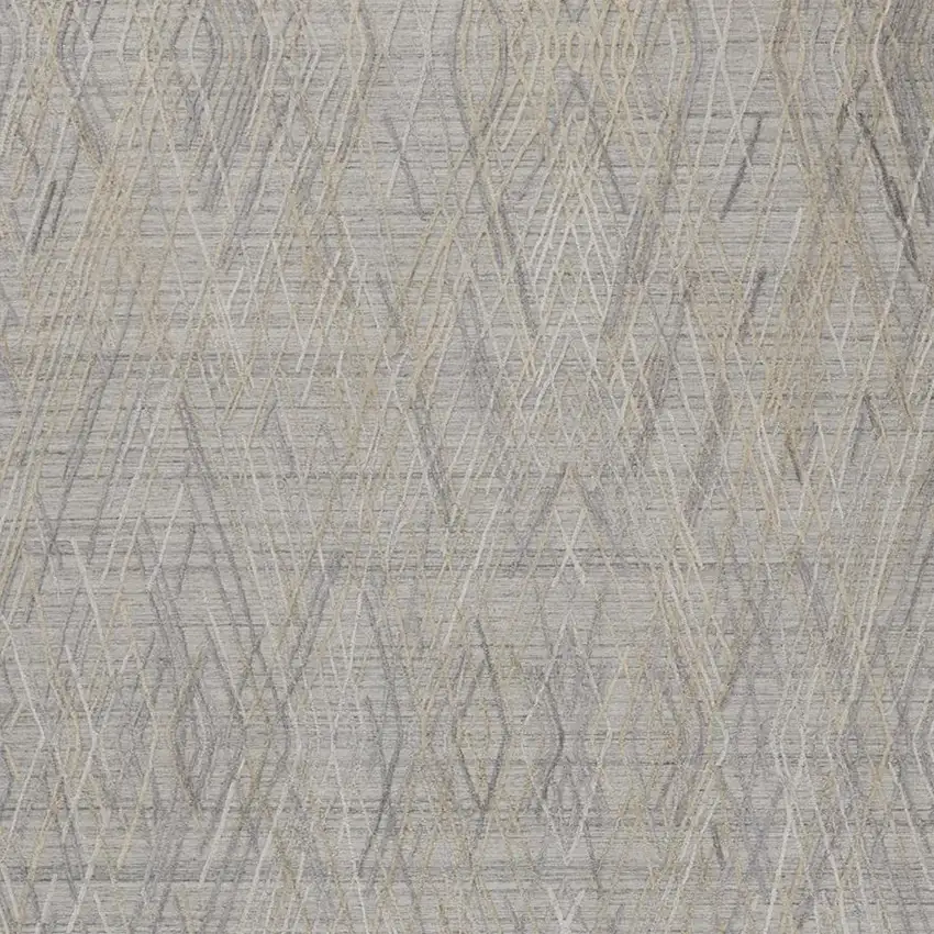 Gray and Ivory Abstract Hand Woven Area Rug Photo 7