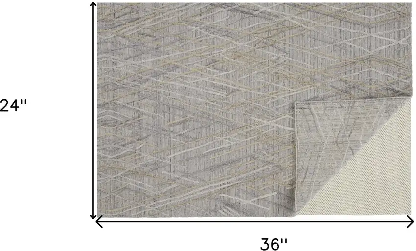 Gray And Ivory Abstract Hand Woven Area Rug Photo 10