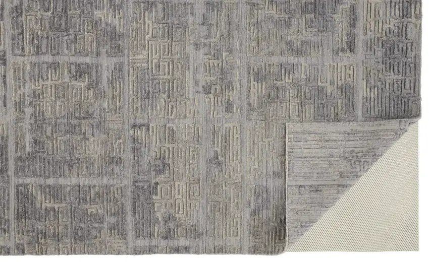 Gray And Ivory Abstract Hand Woven Area Rug Photo 3