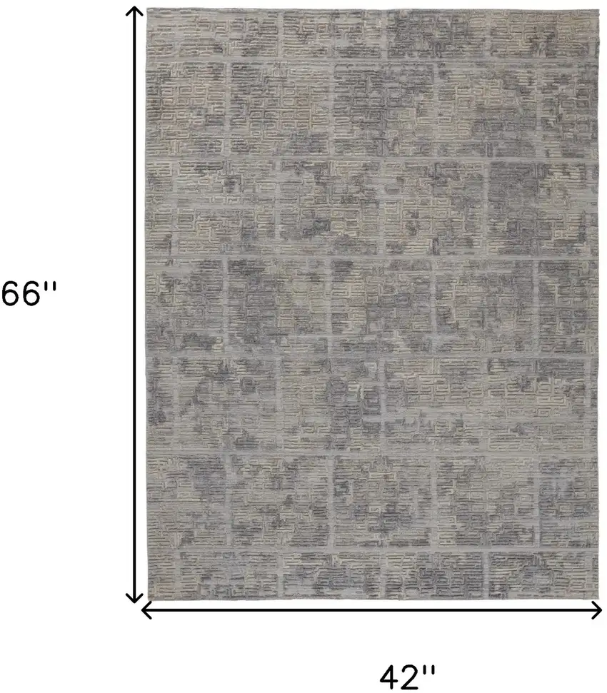 Gray And Ivory Abstract Hand Woven Area Rug Photo 10