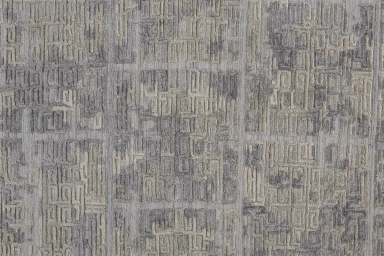 Gray And Ivory Abstract Hand Woven Area Rug Photo 5