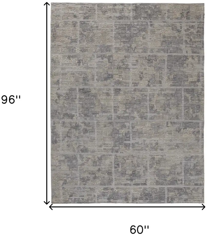Gray And Ivory Abstract Hand Woven Area Rug Photo 10