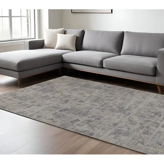 Gray And Ivory Abstract Hand Woven Area Rug Photo 1