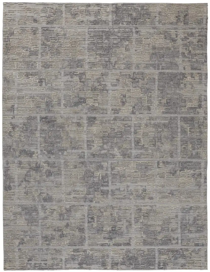 Gray And Ivory Abstract Hand Woven Area Rug Photo 1