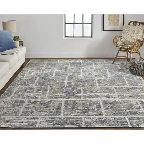 Gray And Ivory Abstract Hand Woven Area Rug Photo 6
