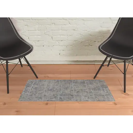Gray And Ivory Abstract Hand Woven Area Rug Photo 2