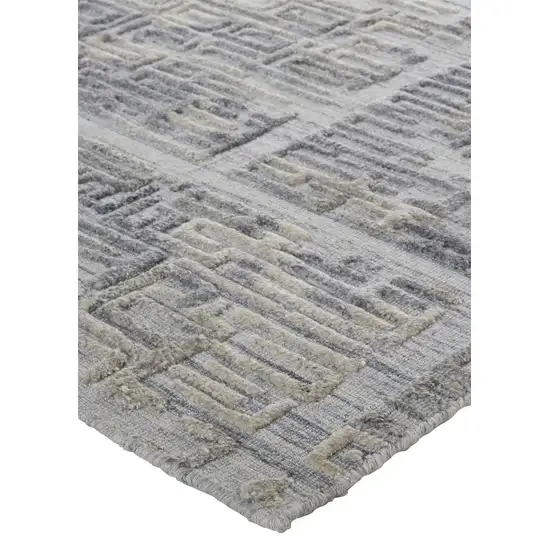Gray And Ivory Abstract Hand Woven Area Rug Photo 4