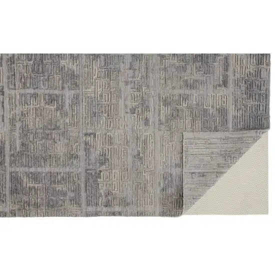 Gray And Ivory Abstract Hand Woven Area Rug Photo 3