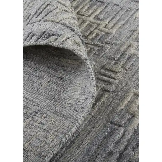 Gray And Ivory Abstract Hand Woven Area Rug Photo 9