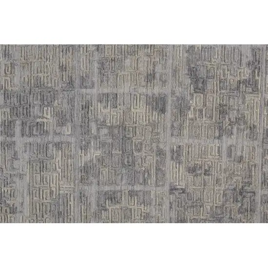 Gray And Ivory Abstract Hand Woven Area Rug Photo 5