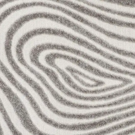 Gray And Ivory Abstract Indoor Outdoor Area Rug Photo 2