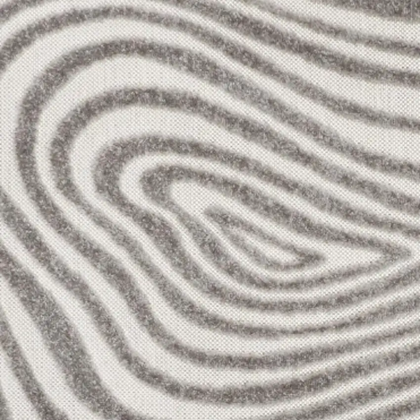 Gray And Ivory Abstract Indoor Outdoor Area Rug Photo 2