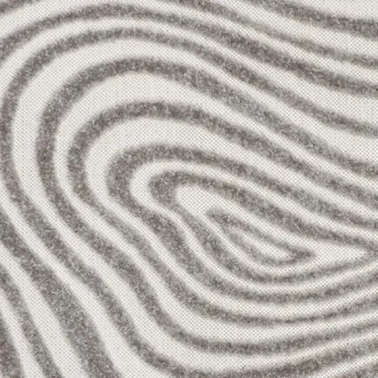 Gray And Ivory Abstract Indoor Outdoor Area Rug Photo 2