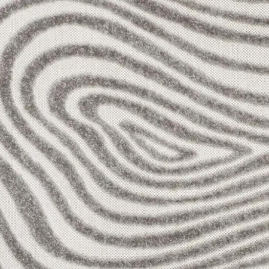 Gray And Ivory Abstract Indoor Outdoor Area Rug Photo 2