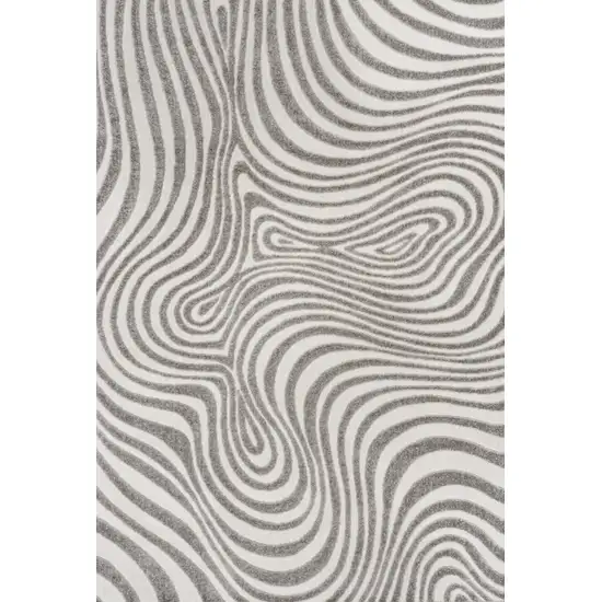 Gray And Ivory Abstract Indoor Outdoor Area Rug Photo 2