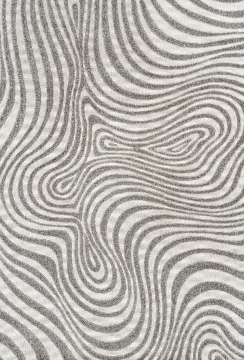 Gray And Ivory Abstract Indoor Outdoor Area Rug Photo 2