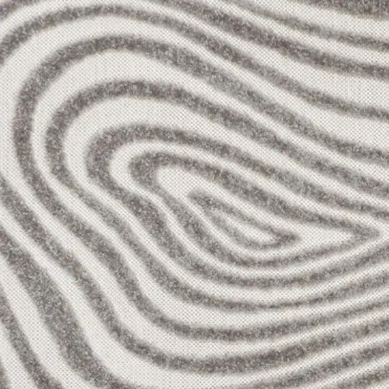 Gray And Ivory Abstract Indoor Outdoor Area Rug Photo 2