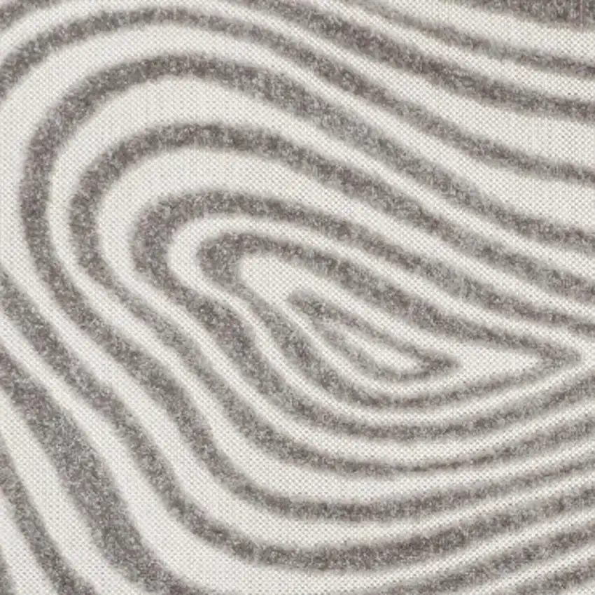 Gray And Ivory Abstract Indoor Outdoor Area Rug Photo 2