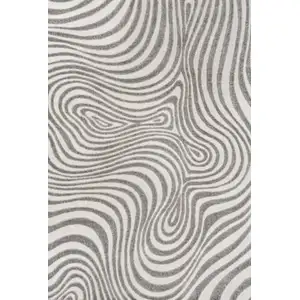 Photo of Gray And Ivory Abstract Indoor Outdoor Area Rug