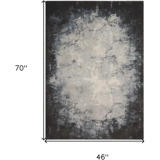 Gray And Ivory Abstract Non Skid Area Rug Photo 3