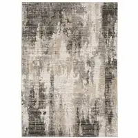 Photo of Gray And Ivory Abstract Power Loom Area Rug