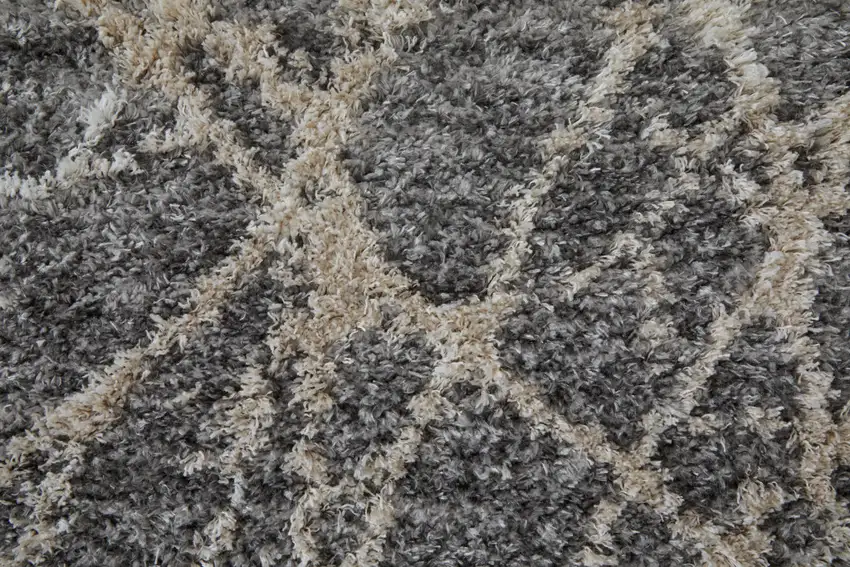 Gray and Ivory Abstract Power Loom Area Rug Photo 8