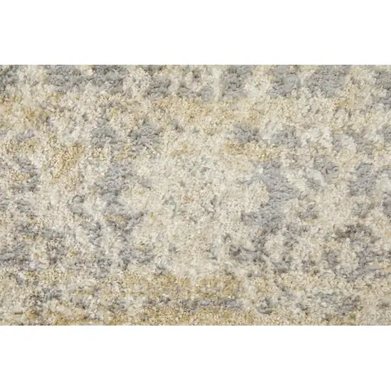 Gray And Ivory Abstract Power Loom Distressed Area Rug Photo 7
