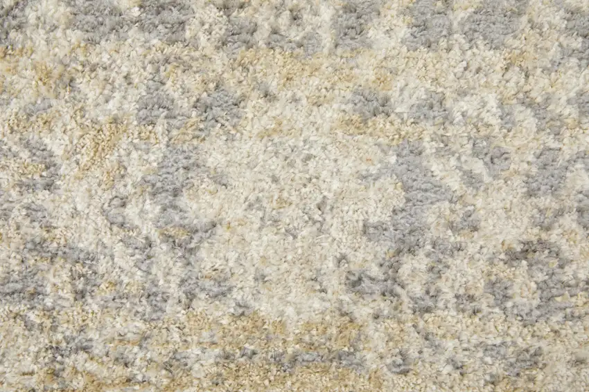 Gray And Ivory Abstract Power Loom Distressed Area Rug Photo 7