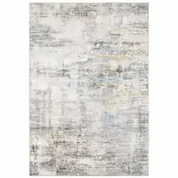Photo of Gray And Ivory Abstract Power Loom Stain Resistant Area Rug
