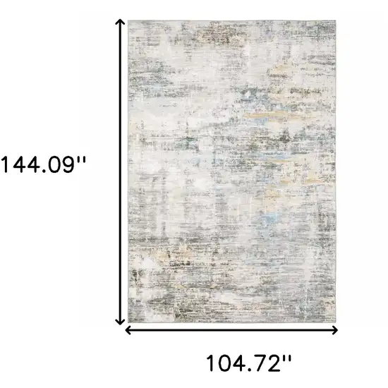 Beige And Gray Abstract Distressed Area Rug Photo 3