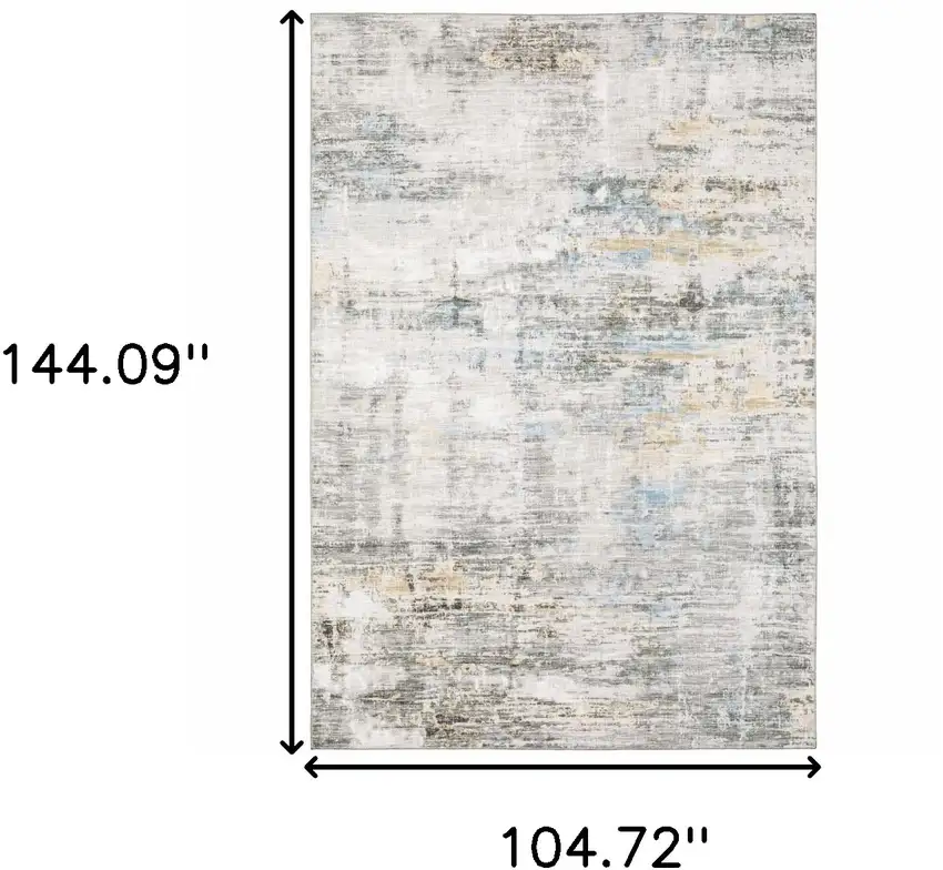Beige And Gray Abstract Distressed Area Rug Photo 3