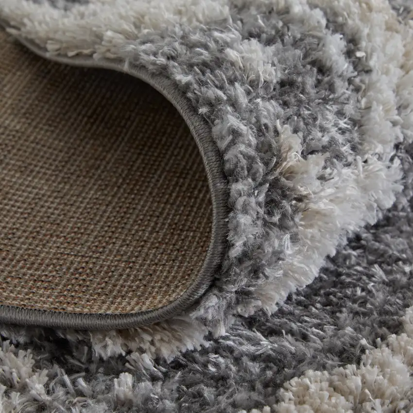 Gray And Ivory Abstract Power Loom Stain Resistant Area Rug Photo 8