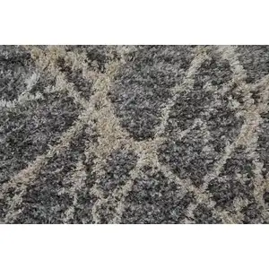 Photo of Gray And Ivory Abstract Power Loom Stain Resistant Area Rug