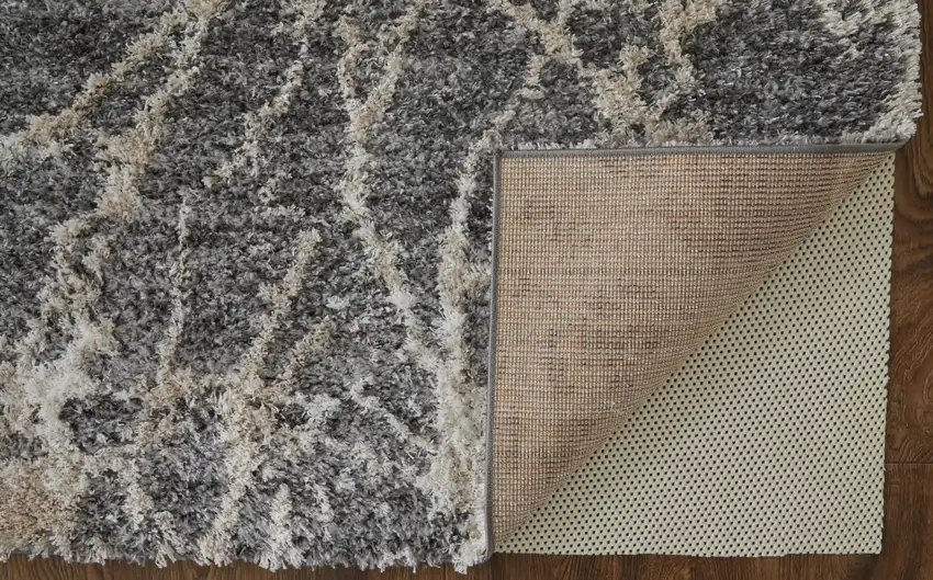 Gray And Ivory Abstract Power Loom Stain Resistant Area Rug Photo 7