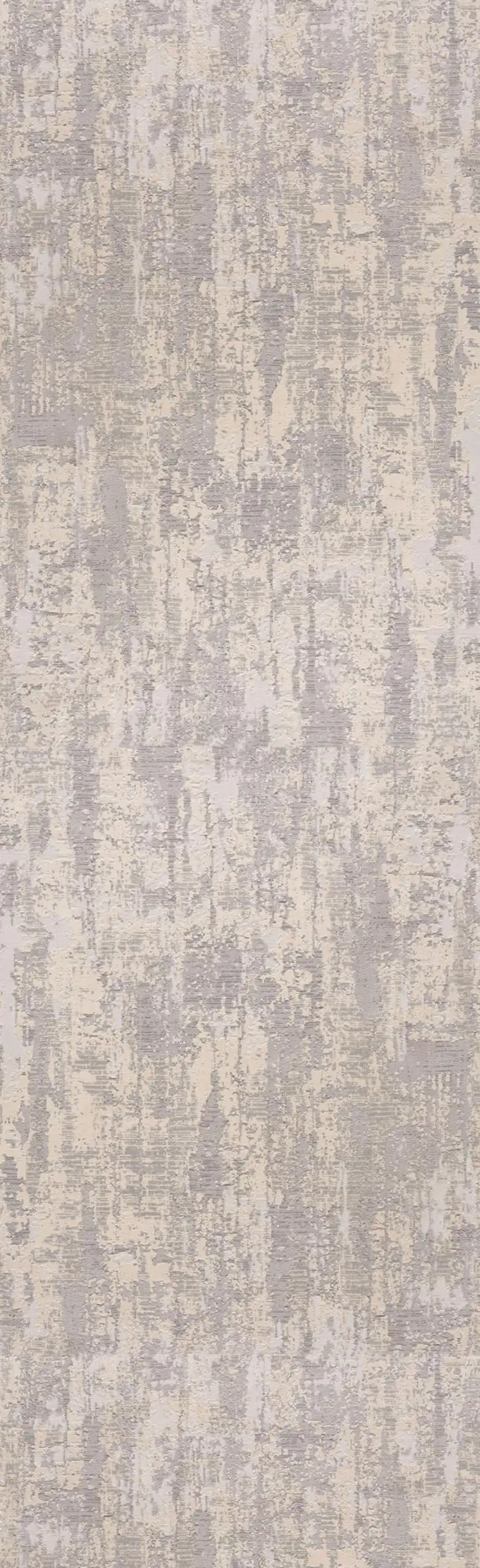 Gray And Ivory Abstract Runner Rug Photo 1