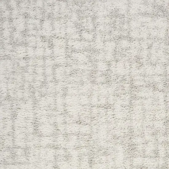 Gray And Ivory Abstract Shag Area Rug Photo 3
