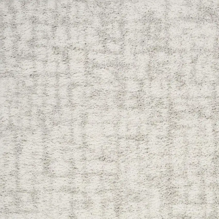 Gray And Ivory Abstract Shag Area Rug Photo 3