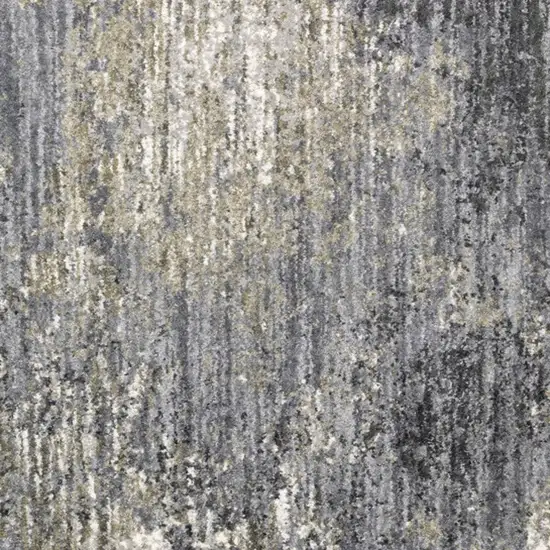 Gray And Ivory Abstract Shag Area Rug Photo 7