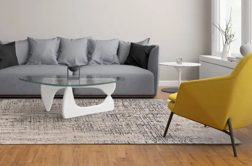 Gray And Ivory Abstract Stain Resistant Area Rug Photo 7