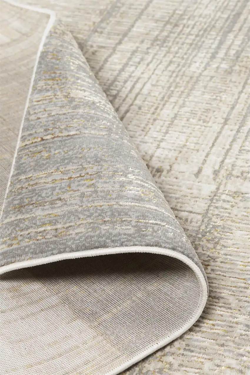 Gray And Ivory Abstract Stain Resistant Area Rug Photo 7