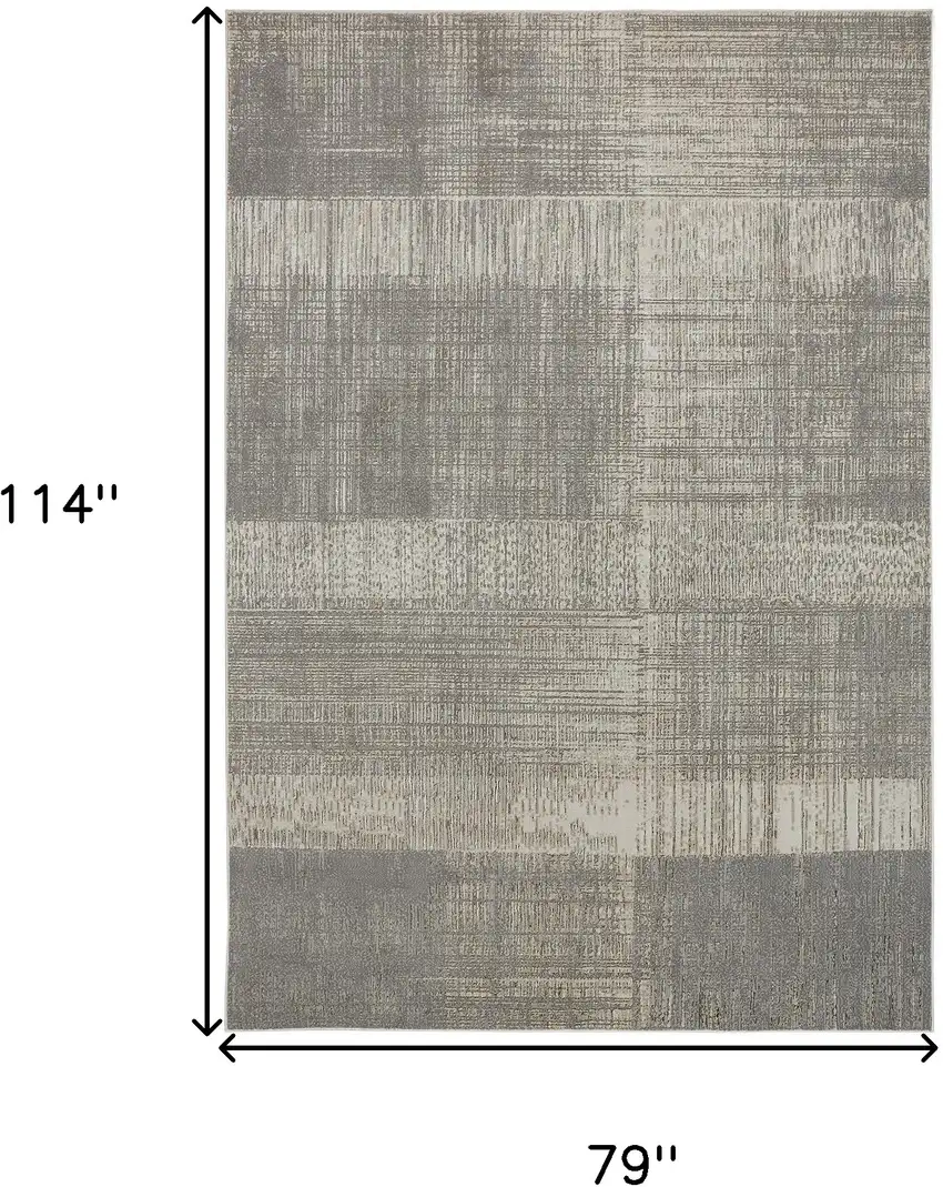 Gray And Ivory Abstract Stain Resistant Area Rug Photo 8