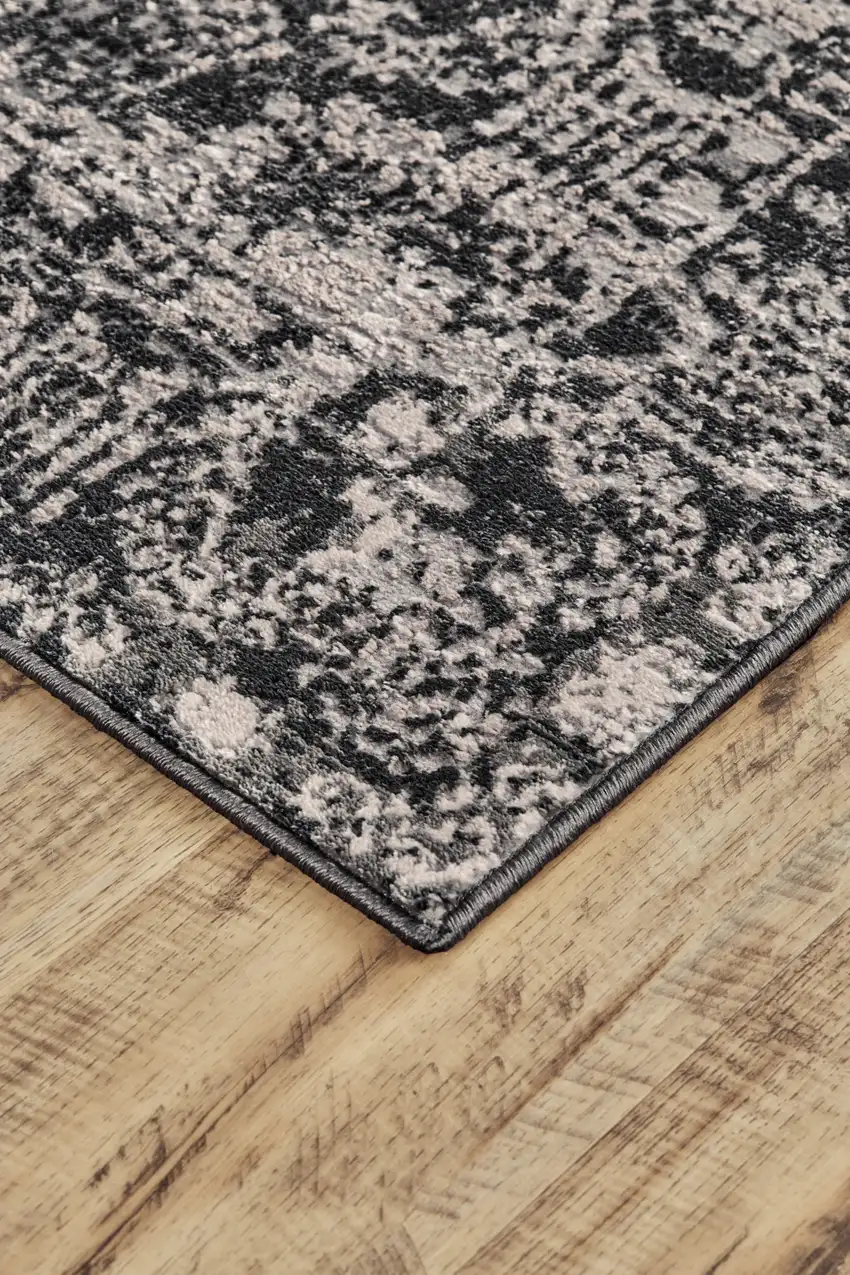 Gray And Ivory Abstract Stain Resistant Area Rug Photo 4