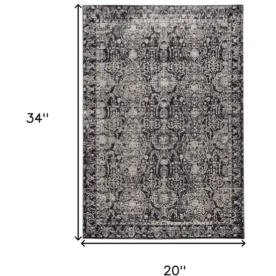 Gray And Ivory Abstract Stain Resistant Area Rug Photo 6