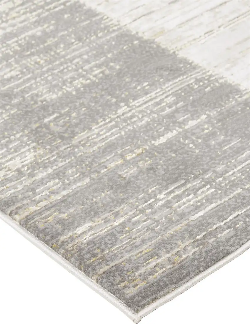 Gray And Ivory Abstract Stain Resistant Area Rug Photo 2
