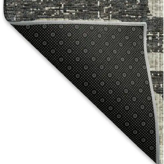 Gray And Ivory Abstract Washable Area Rug With UV Protection Photo 6