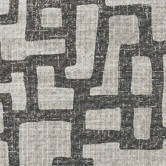 Gray And Ivory Abstract Washable Area Rug With UV Protection Photo 9