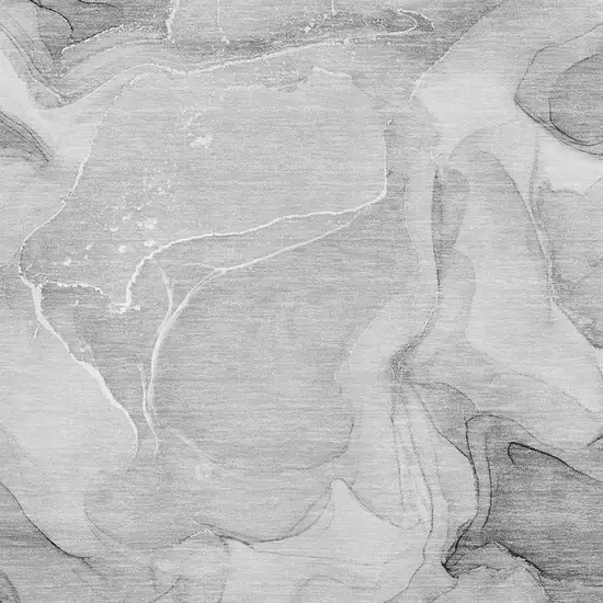 Gray And Ivory Abstract Washable Area Rug With UV Protection Photo 3