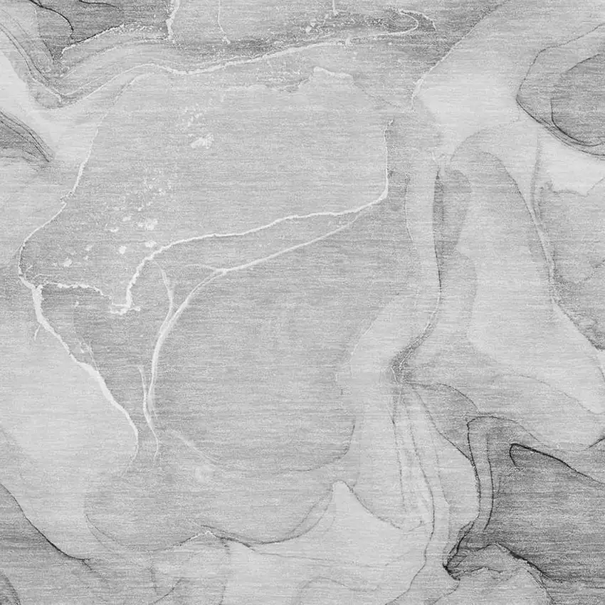 Gray And Ivory Abstract Washable Area Rug With UV Protection Photo 3